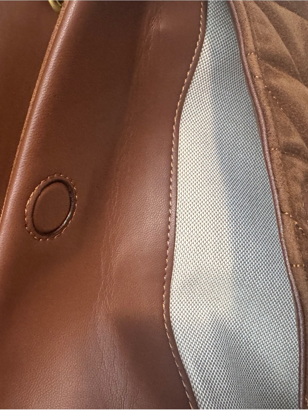 Coach Quilted Suede Shoulder Bag in Rust with Gold Chain - Picture 6 of 8